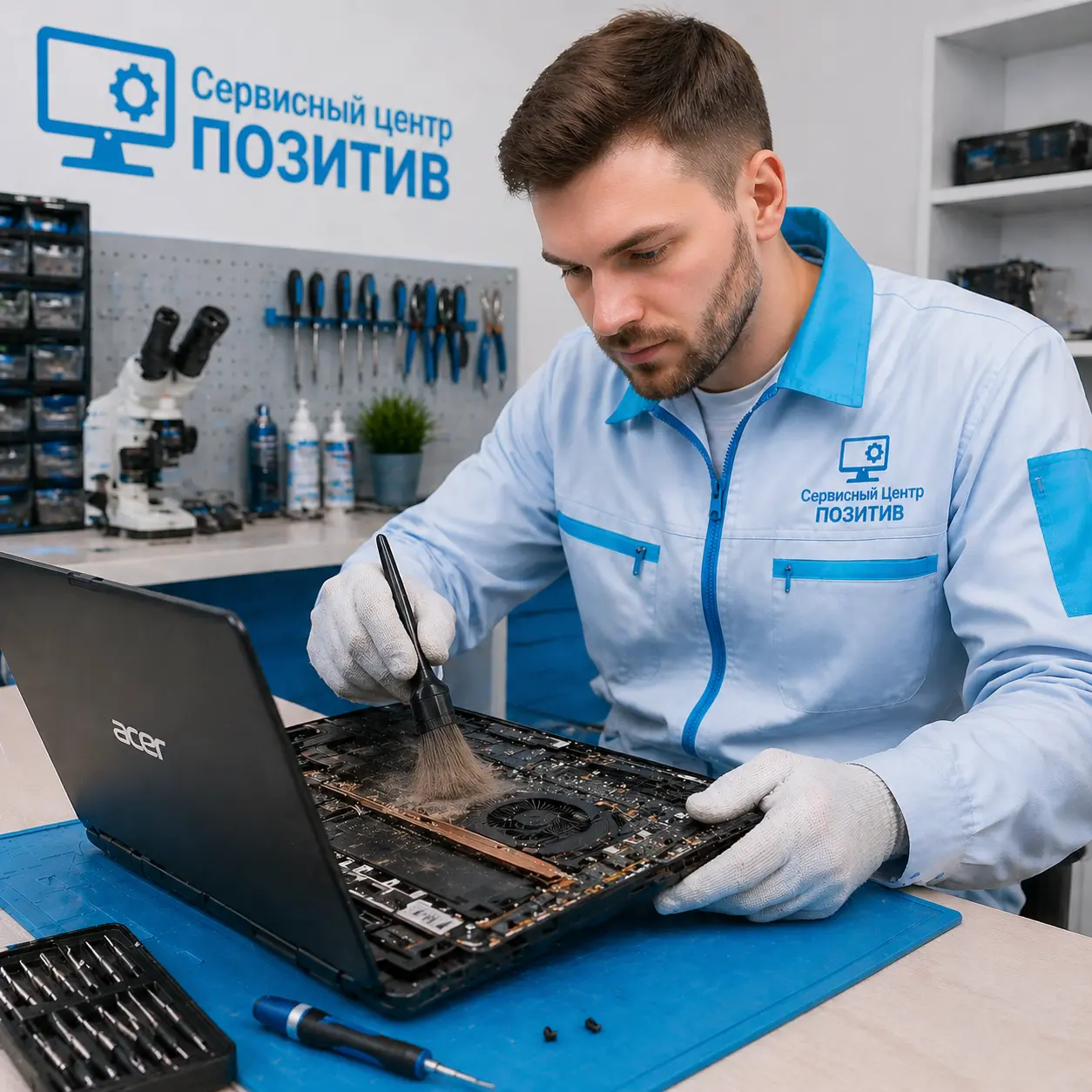 Чистка ноутбука Acer от пыли в Фурманове | Замена термопасты